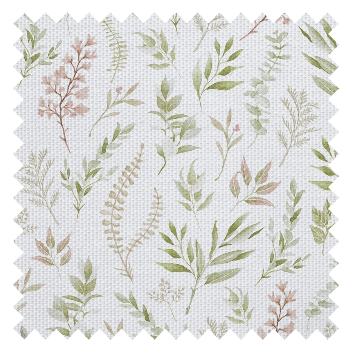 Countryside Trail Fabric in Blush, Olive and Sand on White