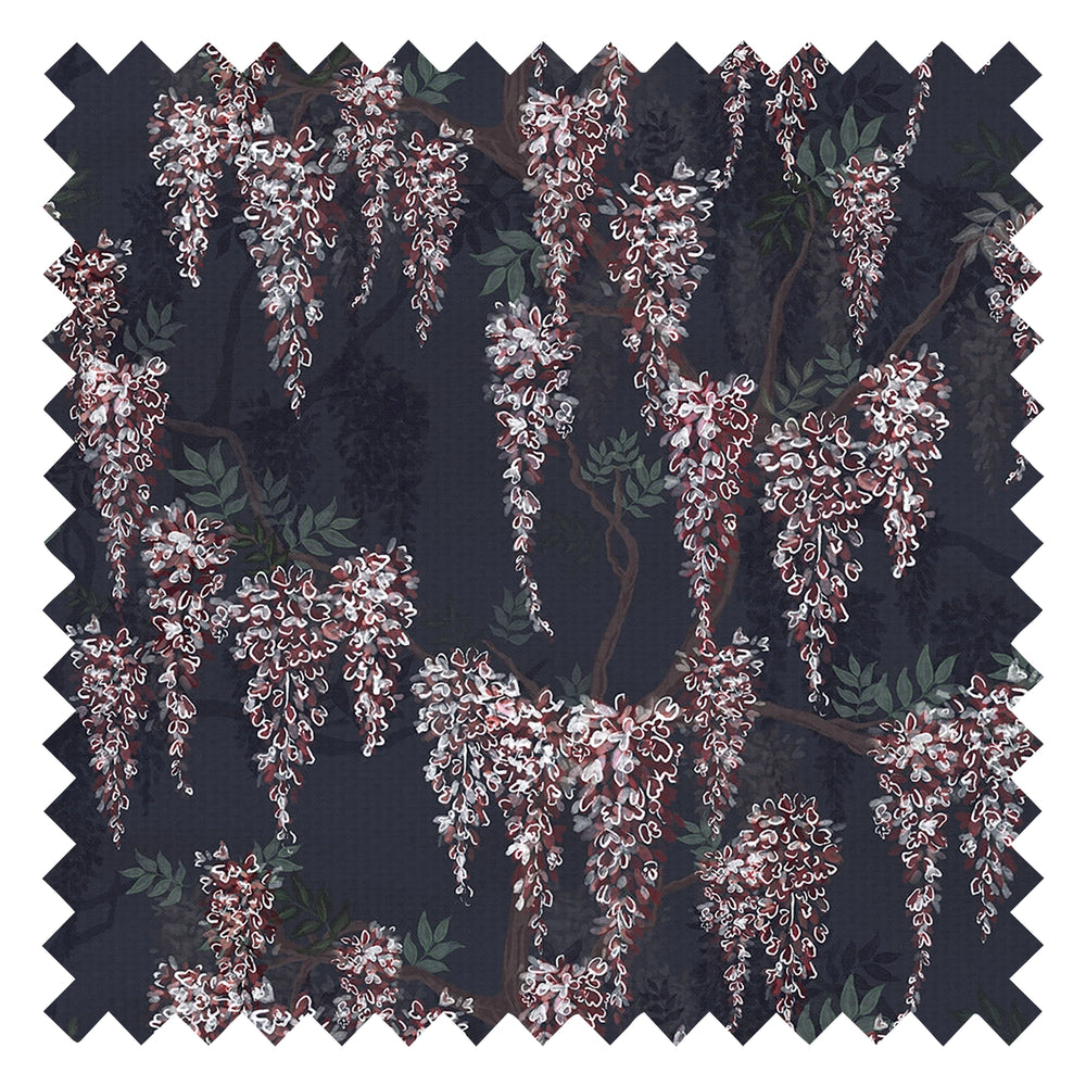 Wisteria Lane Fabric in Classic Navy with Berry Pinks