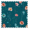 Delicate Stems Fabric in Shades of Coral on Teal