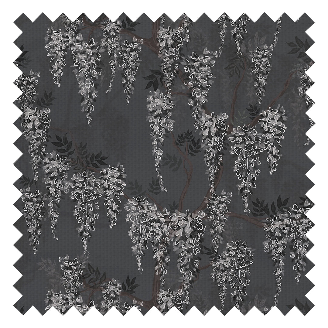 Wisteria Lane Fabric in Shades of Charcoal with White