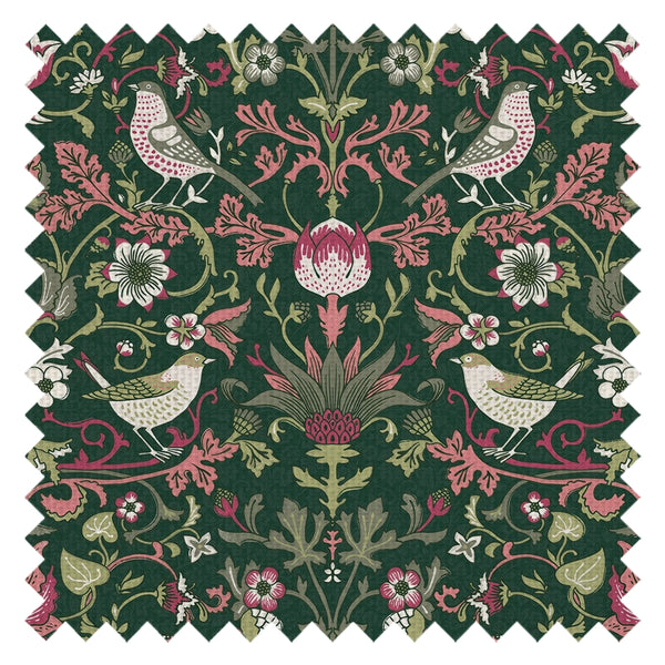Garden Visitors Fabric in Guava on Castleton Green