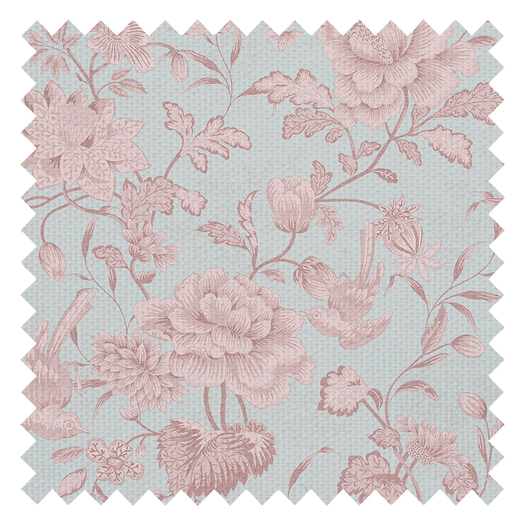 Serenity Fabric in Duck Egg and Sweet Pink