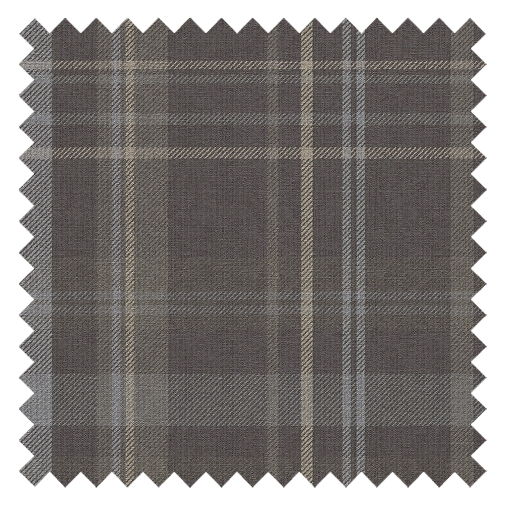 Heritage Tartan Fabric in Earl Blue and Vintage Cream on Earl Grey