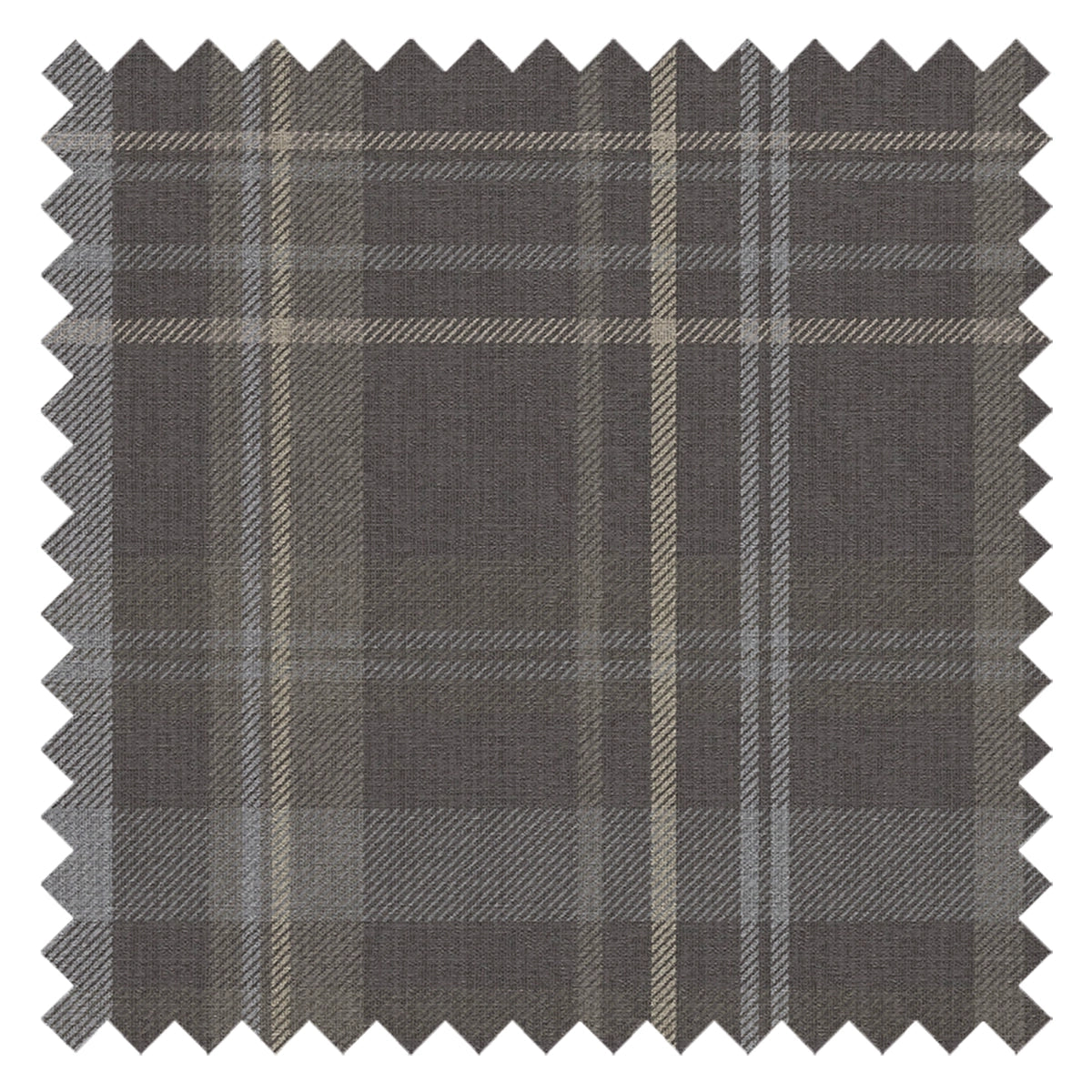 Heritage Tartan Fabric in Earl Blue and Vintage Cream on Earl Grey