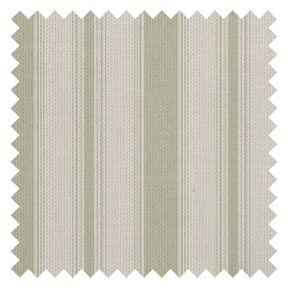 Heritage Stripe Fabric in Sage and Vintage Cream