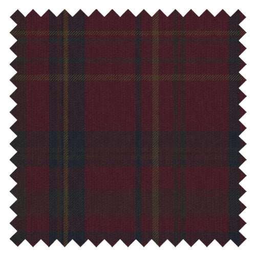 Heritage Tartan Fabric in Fig, Oxford Blue and Thistle Green