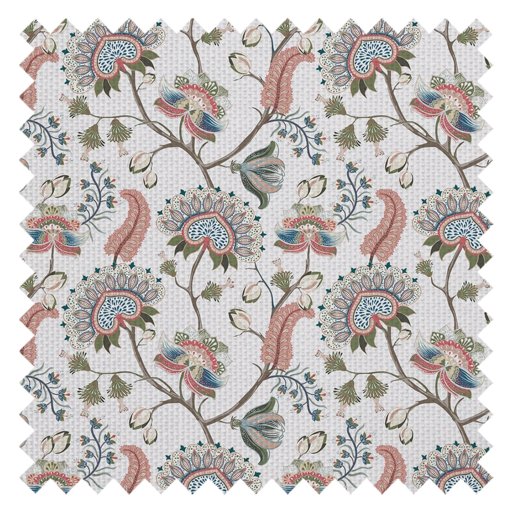 Ophelia Fabric in Coral, Olive and Mineral