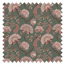 Ophelia Fabric in Moss and Blush Pink