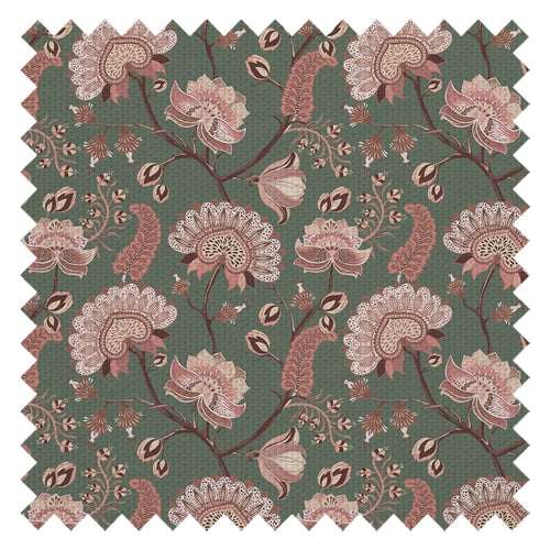 Ophelia Fabric in Moss and Blush Pink