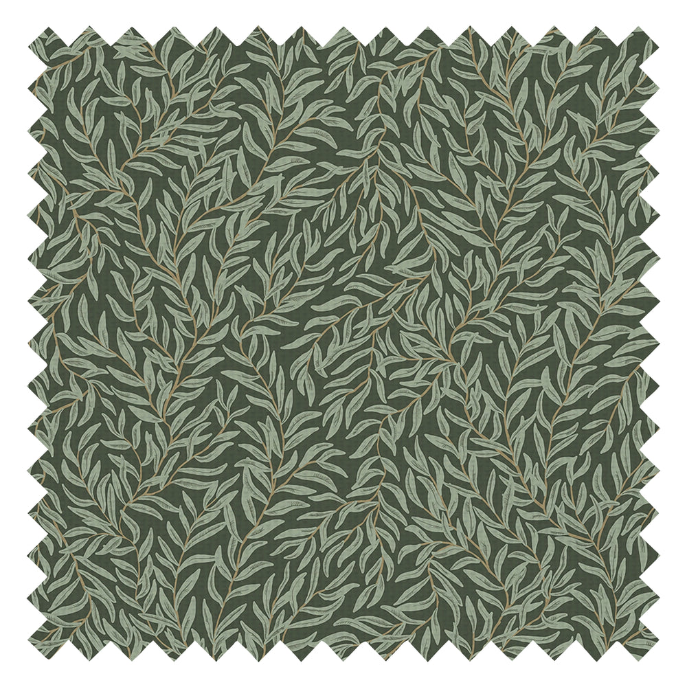 Whimsical Willow Fabric in Bayleaf on Juniper Green