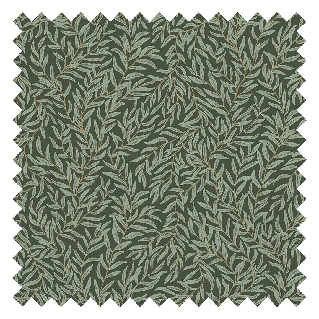 Whimsical Willow Fabric in Bayleaf on Juniper Green