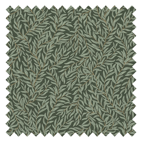 Whimsical Willow Fabric in Bayleaf on Juniper Green