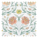 Vintage Trellis Fabric in Silt Green, Peach and Yellow