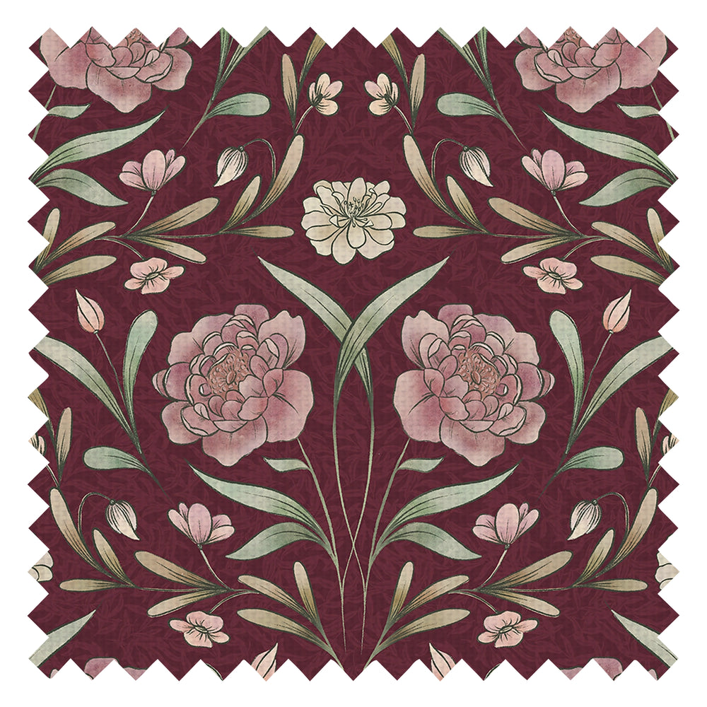 Vintage Trellis Fabric in Pistachio and Mulberry on Fig