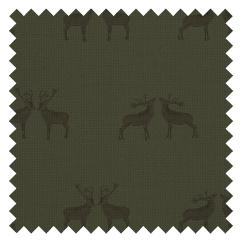 Majestic Stag Fabric in Gentleman Green