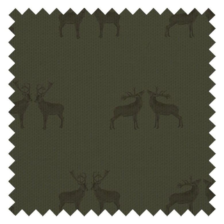 Majestic Stag Fabric in Gentleman Green