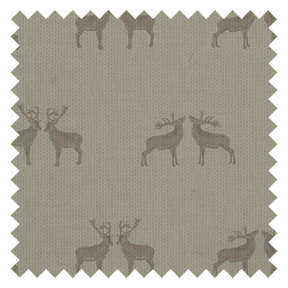 Majestic Stag Fabric in Warm Grey