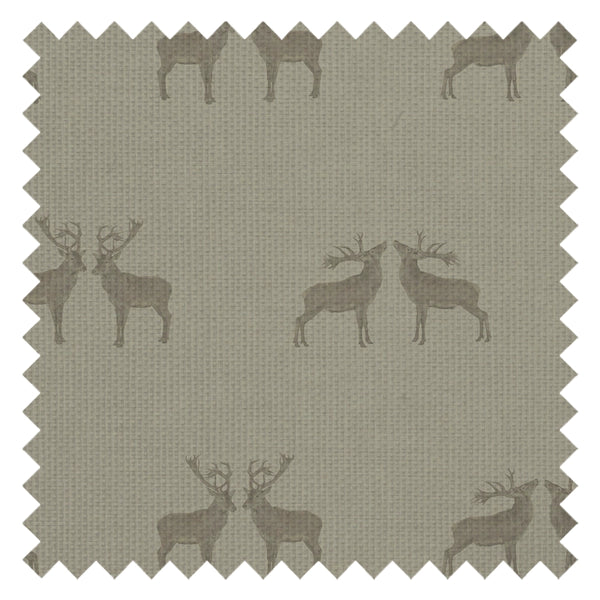 Majestic Stag Fabric in Warm Grey