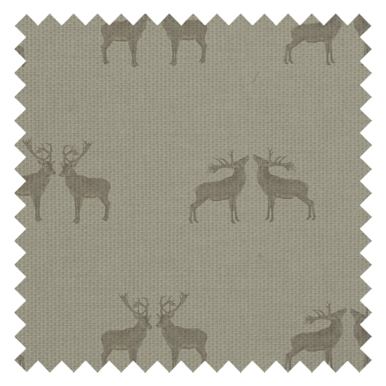 Majestic Stag Fabric in Warm Grey
