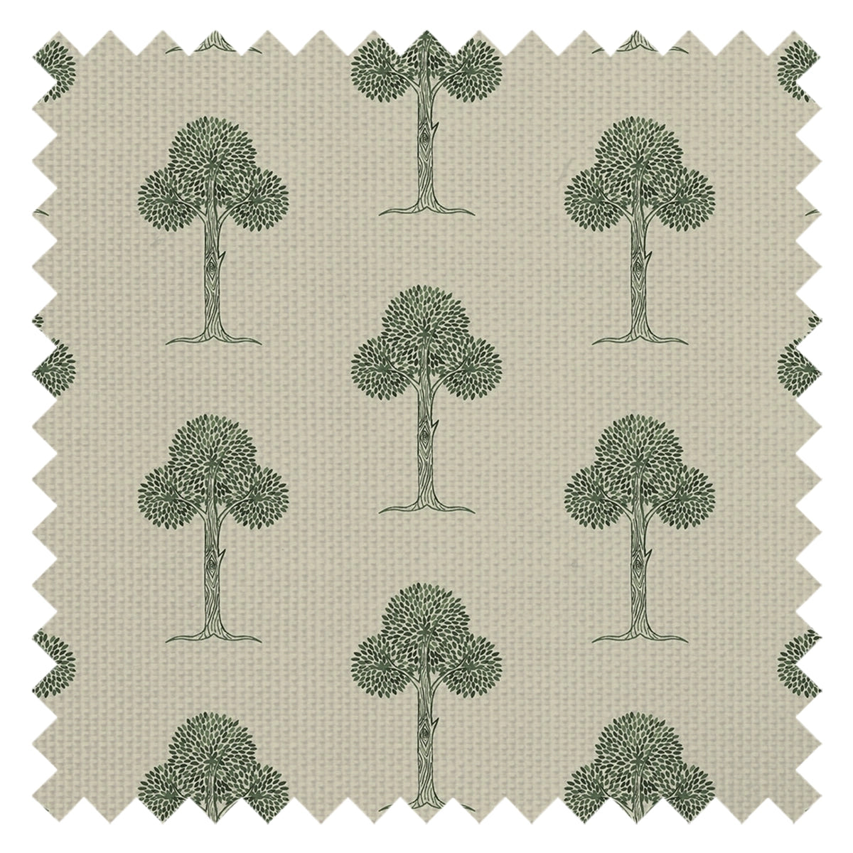 Mulberry Tree Fabric in Shades of Green on Sand