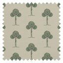 Mulberry Tree Fabric in Shades of Green on Sand