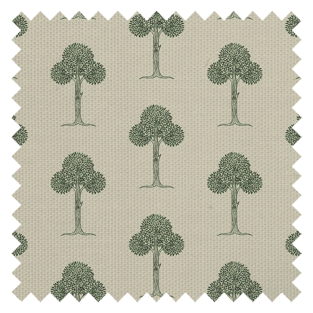 Mulberry Tree Fabric in Shades of Green on Sand
