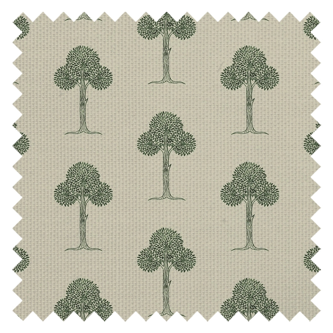 Mulberry Tree Fabric in Shades of Green on Sand