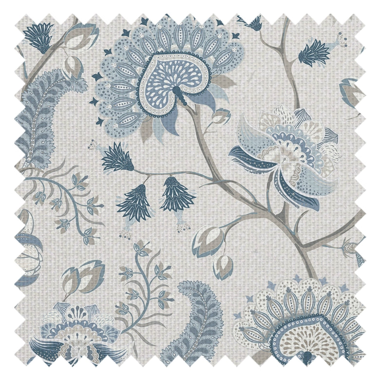 Beaumont Fabric in Shades of Blue and Ecru
