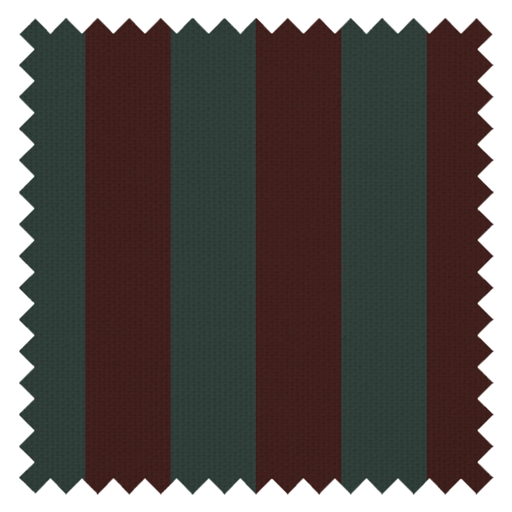 Regent Stripe Fabric in Garnet and Pine Green