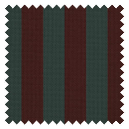 Regent Stripe Fabric in Garnet and Pine Green