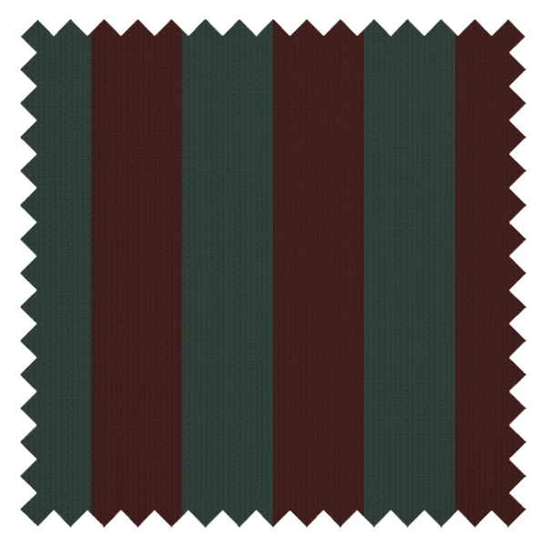 Regent Stripe Fabric in Garnet and Pine Green