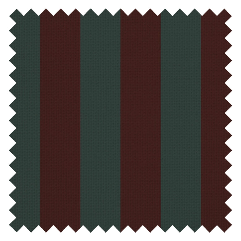 Regent Stripe Fabric in Garnet and Pine Green