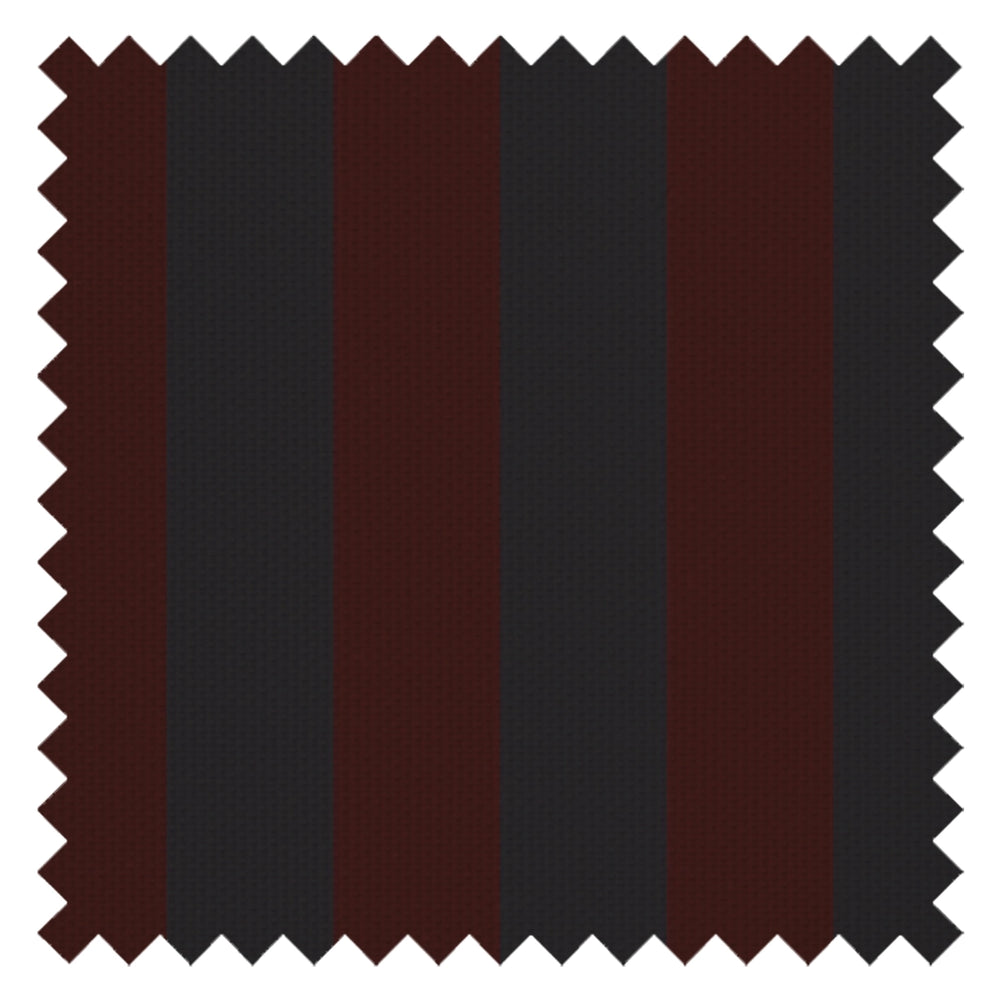 Regent Stripe Fabric in Garnet and Oxford Blue