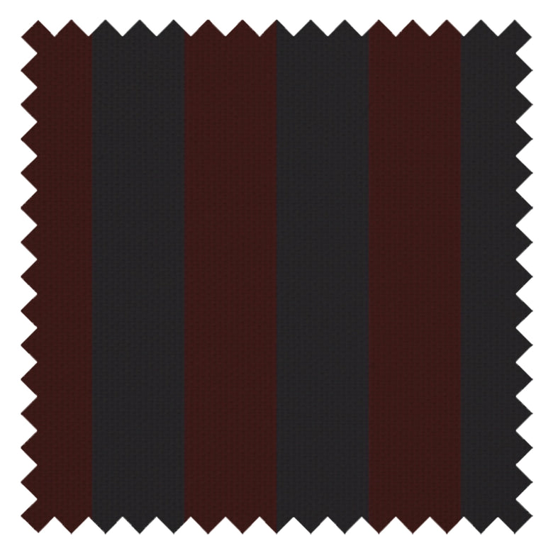 Regent Stripe Fabric in Garnet and Oxford Blue