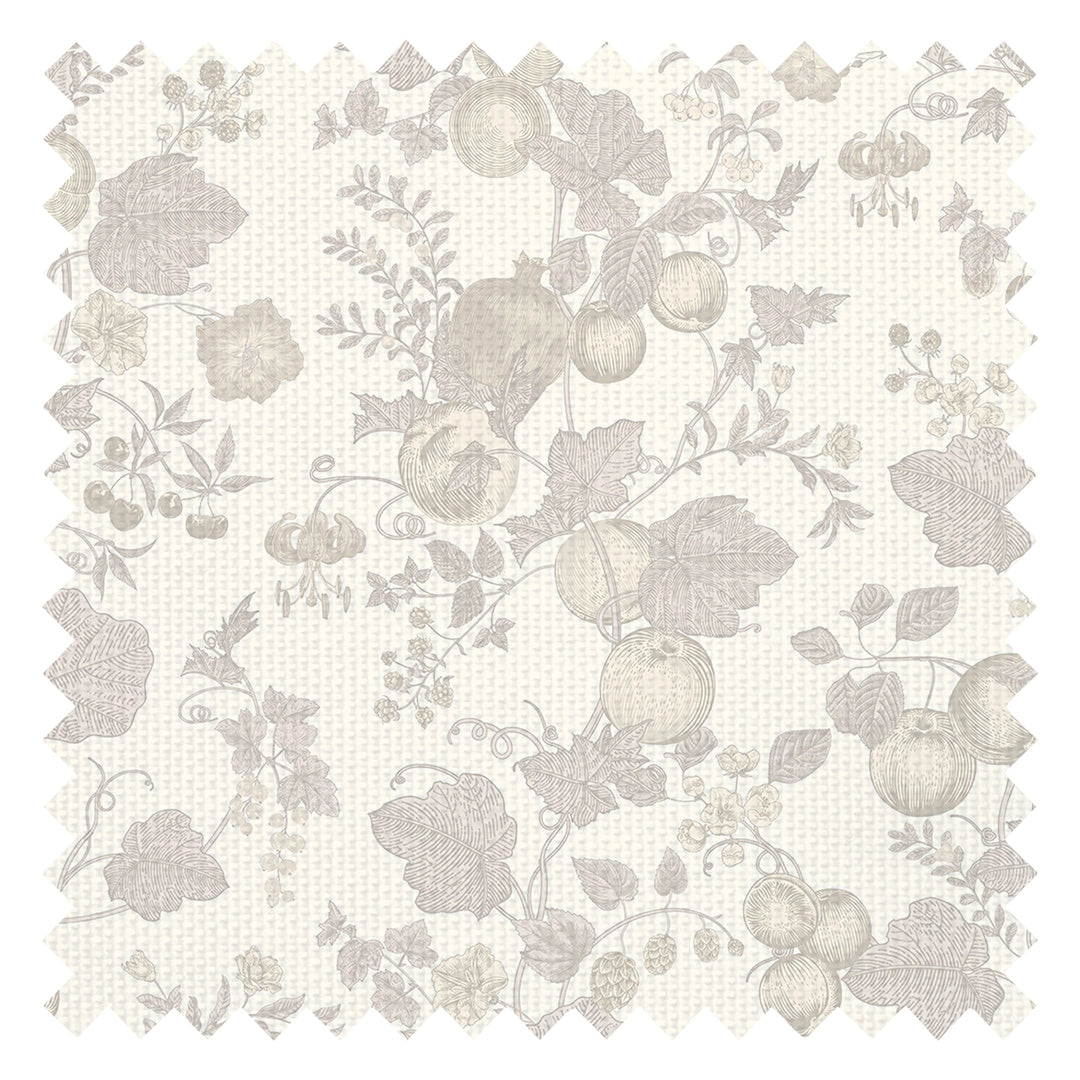 Forgotten Fruit Fabric in Vintage Cream and Vintage Grey