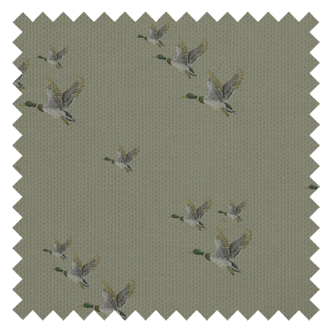 The Mallards Fabric in Warm Grey