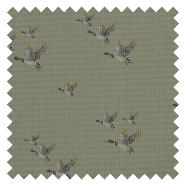 The Mallards Fabric in Warm Grey