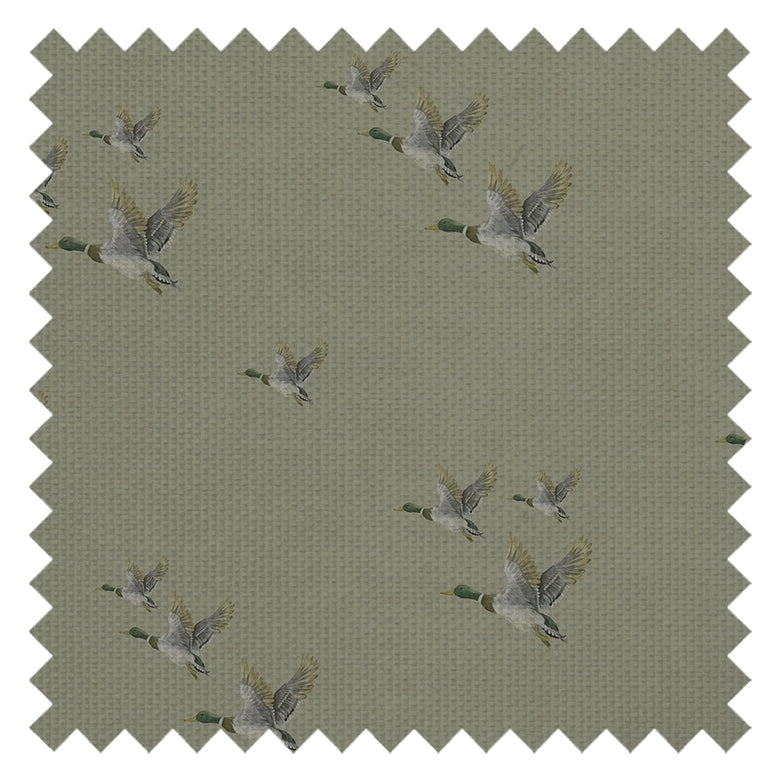 The Mallards Fabric in Warm Grey