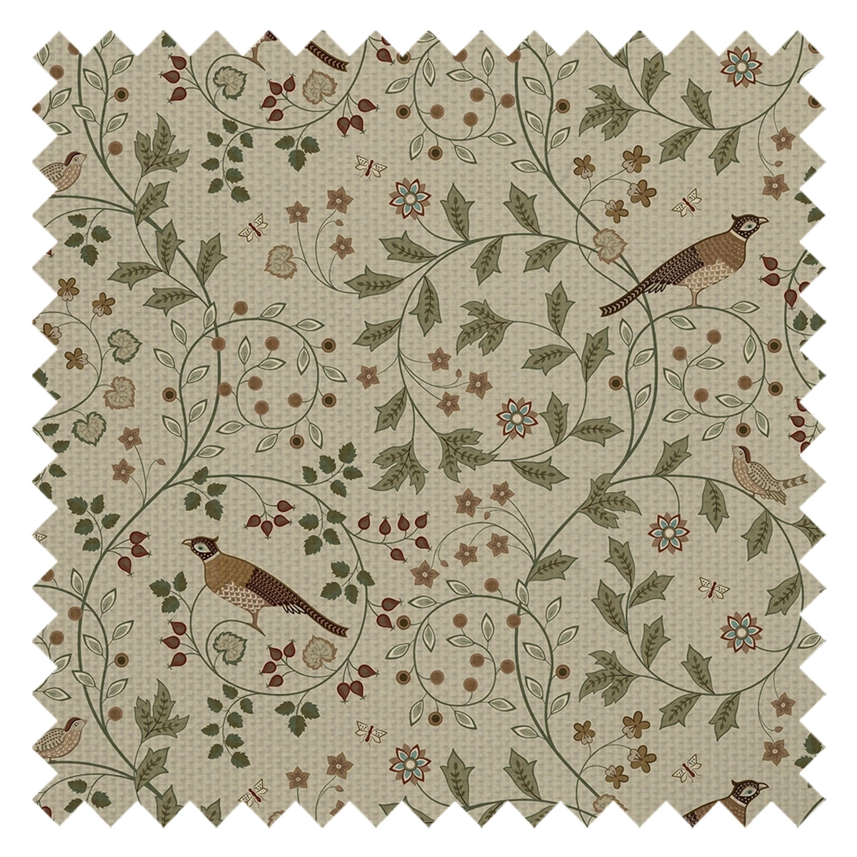 The Grand Estate Fabric in Rural Tones on Rich Cream