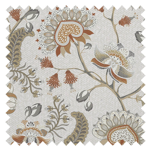 Beaumont Fabric in Spice and Vintage Grey on Ecru
