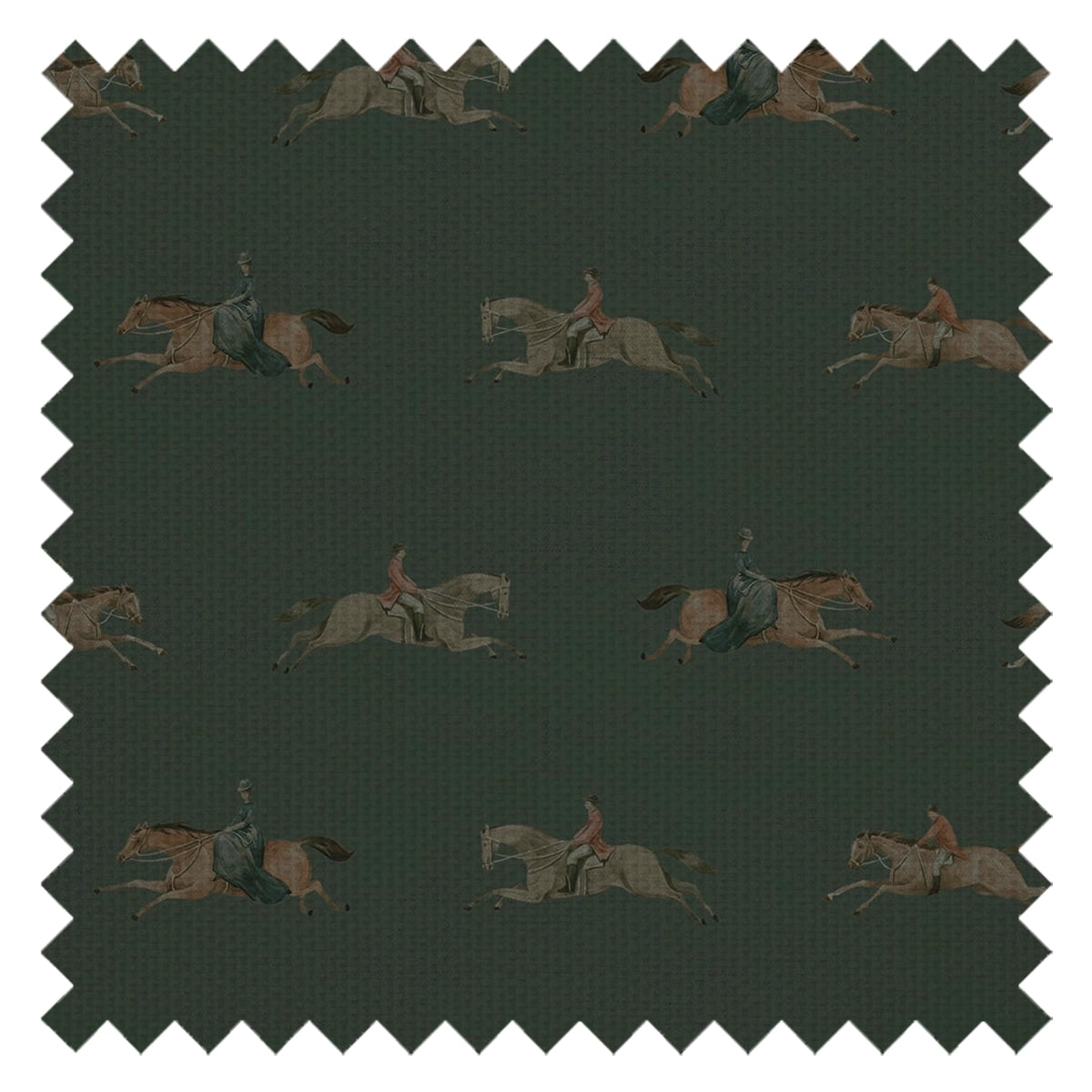 At The Races Fabric in Pine Green