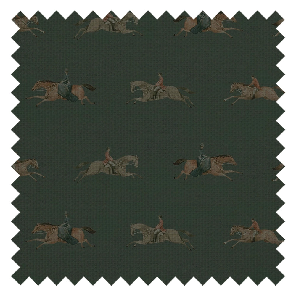 At The Races Fabric in Pine Green