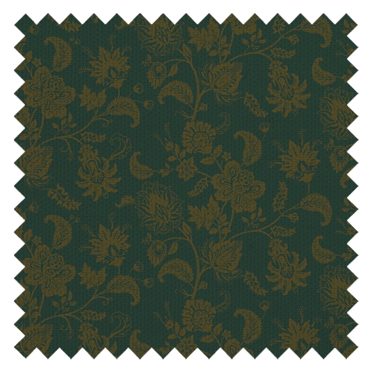 Balmoral Baroque Fabric in Gentleman Green and Pine Green