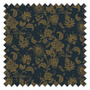 Balmoral Baroque Fabric in Mustard and Oxford Blue