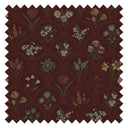 Flowers for Victoria Fabric in Rural Tones on Garnet
