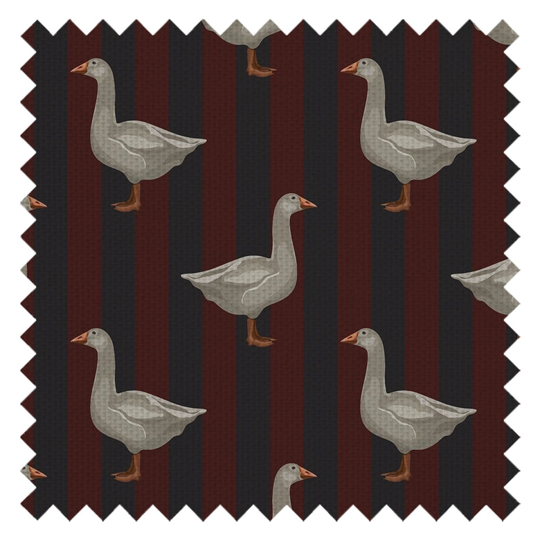 Guard Goose Fabric in Garnet and Oxford Blue