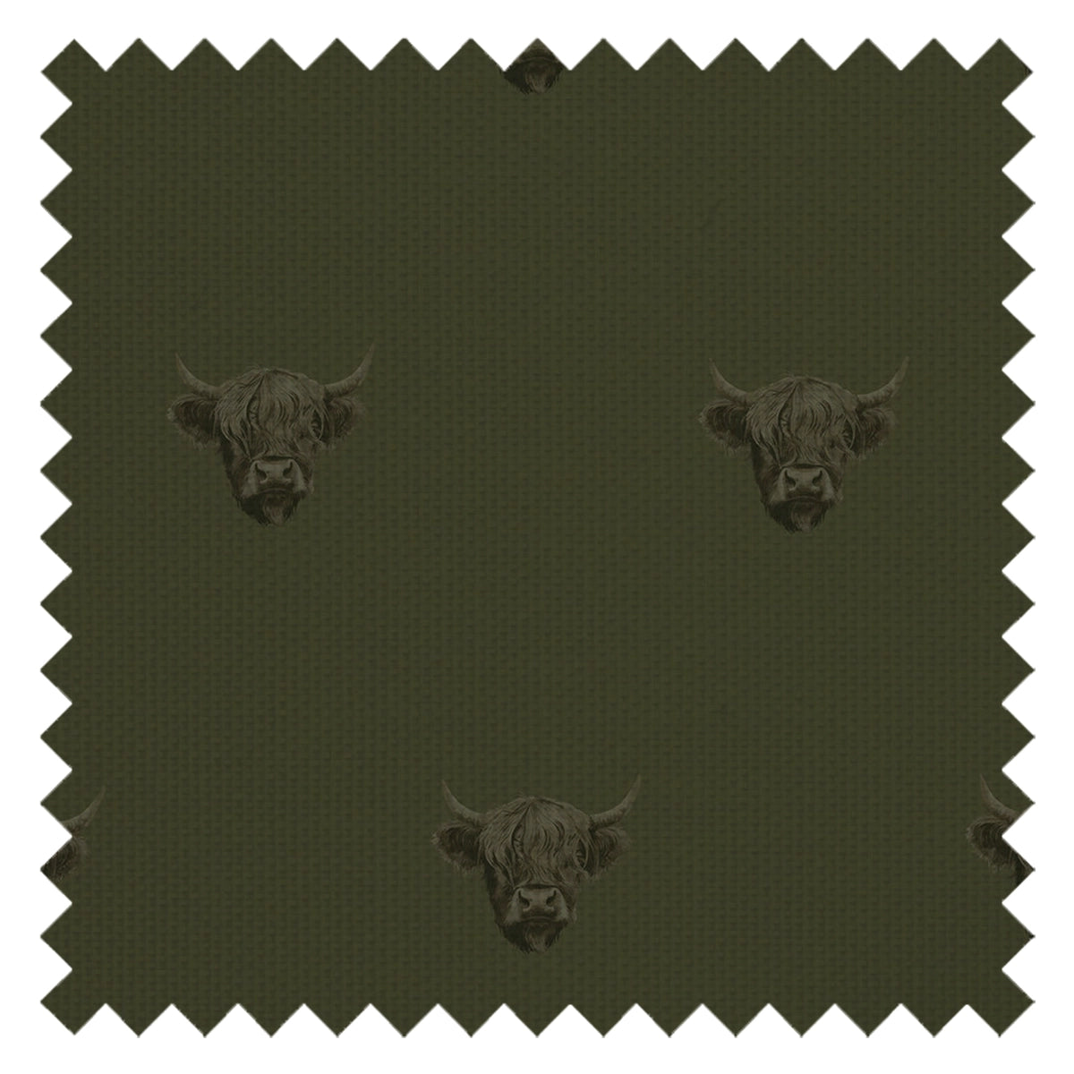 Heilan Coo Fabric in Gentleman Green
