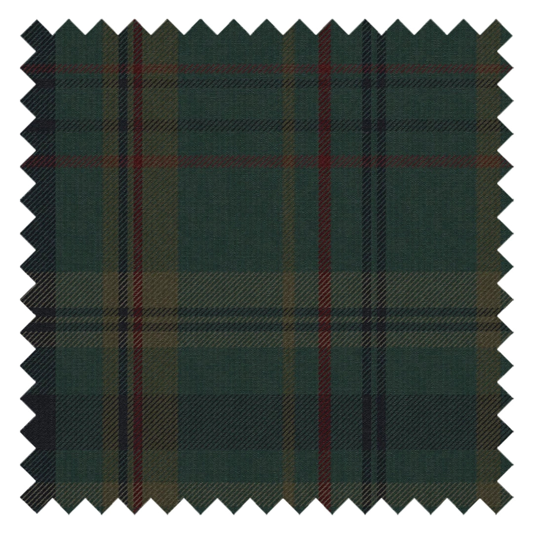 Heritage Tartan Fabric in Pine Green and Oxford Blue