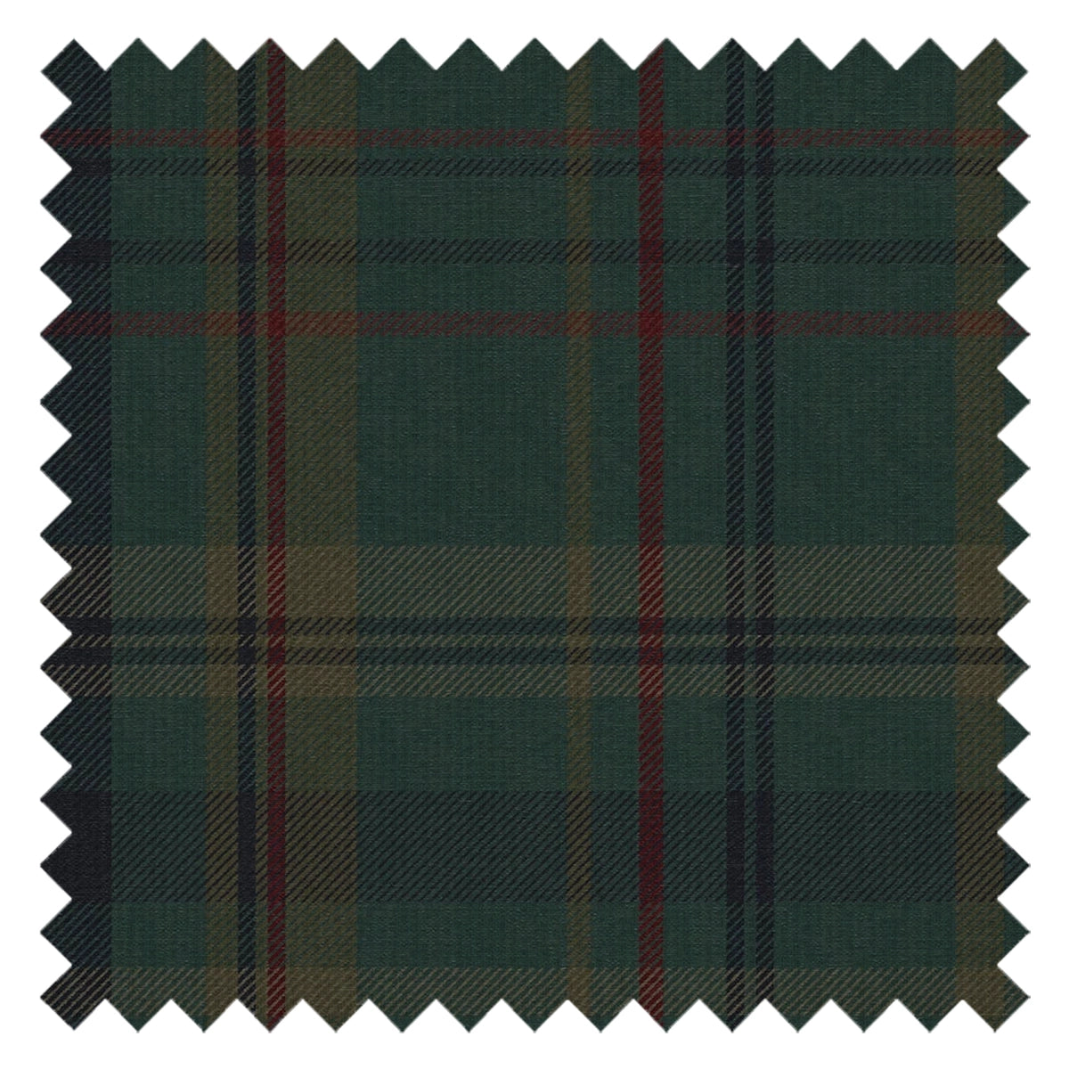 Heritage Tartan Fabric in Pine Green and Oxford Blue