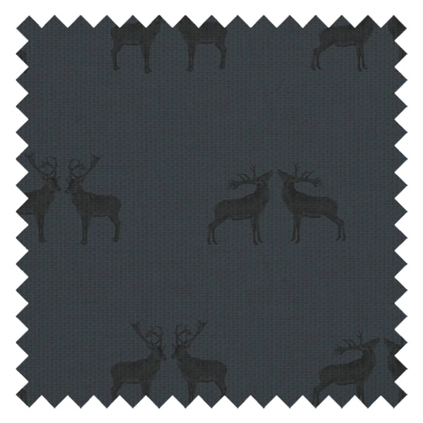 Majestic Stag Fabric in Oxford Blue